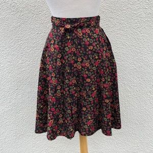 Cotton Linen Wrap Skirt in Rust Color
